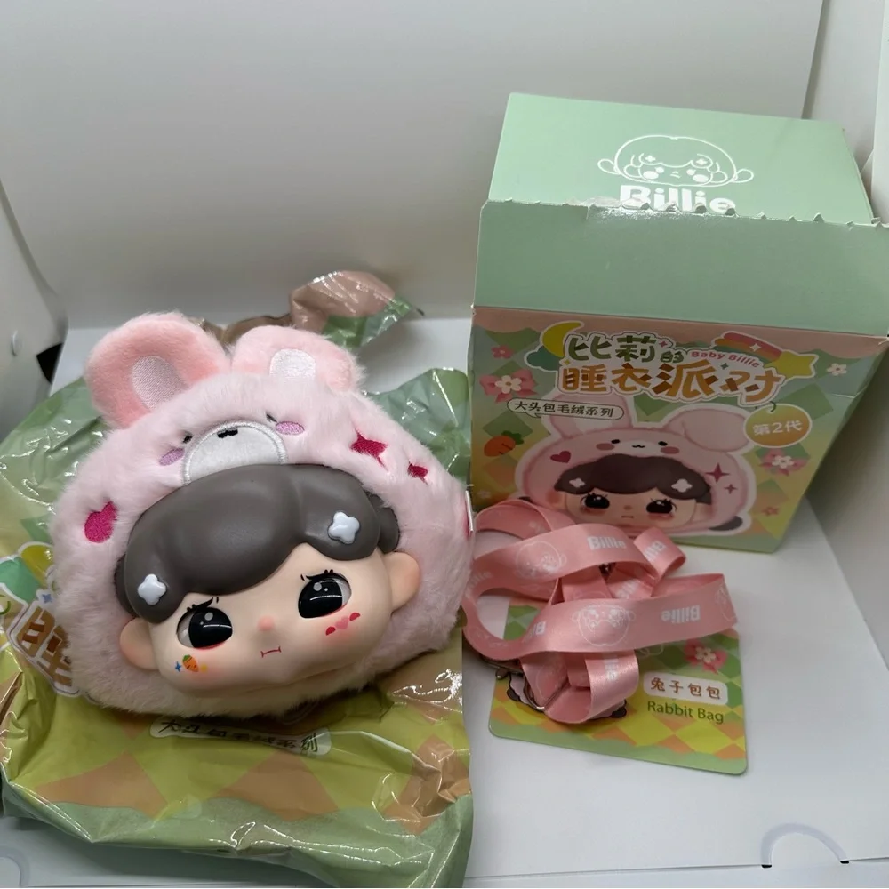 New Baby Billie Big Head Bag Soft Toy Series Confirmed Pink Rabbit With Strap